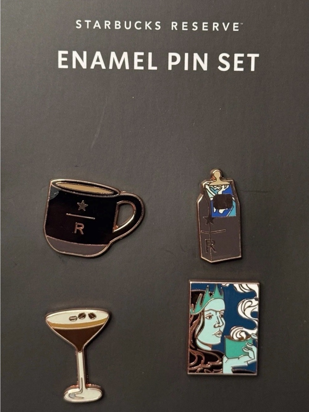 Starbucks Reserve Siren & Coffee Enamel Pin Set Coffee Mug Expresso Milk Siren 4